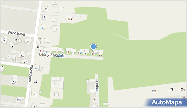 Wilczeniec, Leśny Zakątek, 17, mapa Wilczeniec