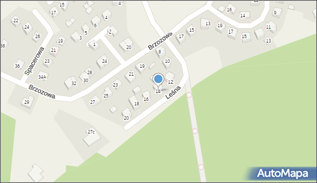 Wilkasy, Leśna, 14, mapa Wilkasy