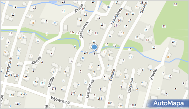 Wilkowice, Letniskowa, 9, mapa Wilkowice