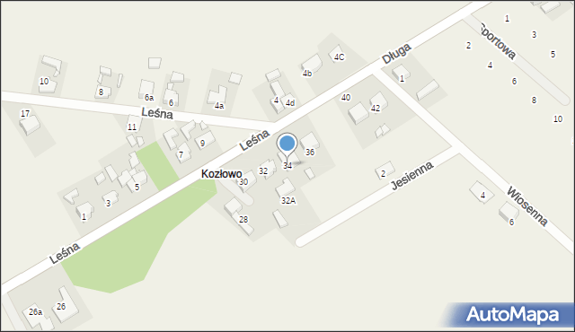 Wilkowyja, Leśna, 34, mapa Wilkowyja