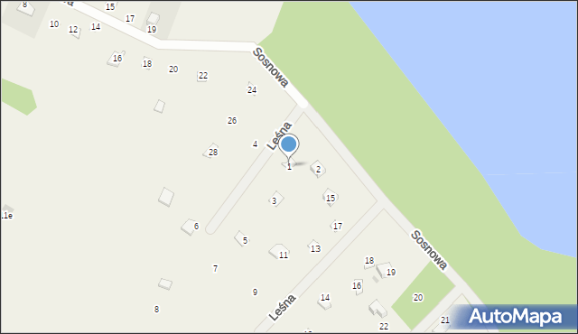 Winiec, Leśna, 1, mapa Winiec