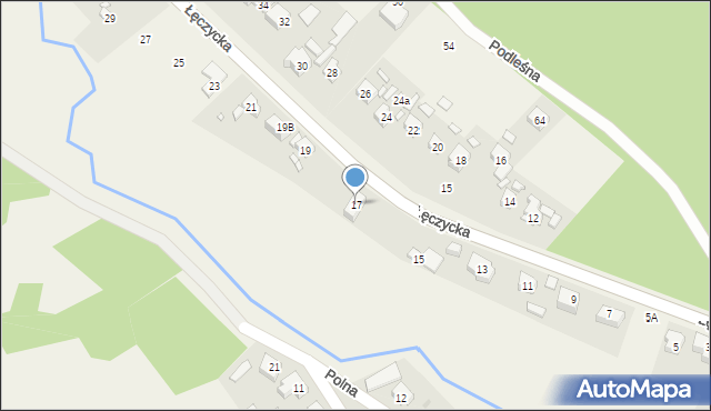 Wiry, Łęczycka, 17, mapa Wiry