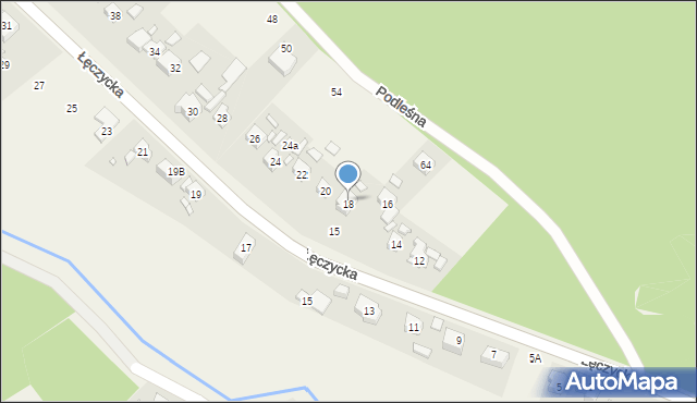 Wiry, Łęczycka, 18, mapa Wiry