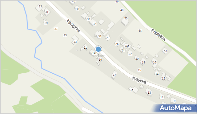 Wiry, Łęczycka, 19A, mapa Wiry