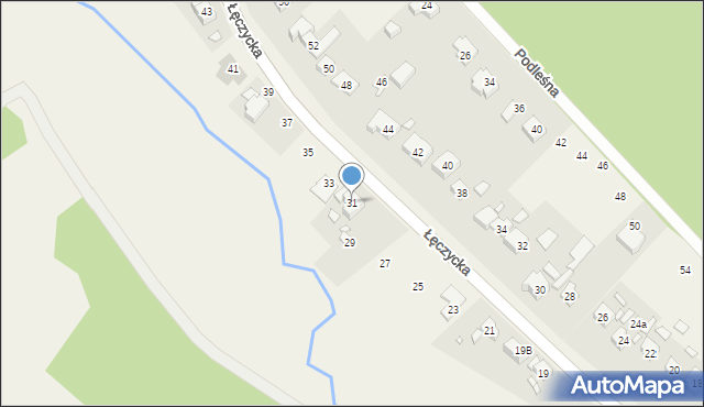 Wiry, Łęczycka, 31, mapa Wiry