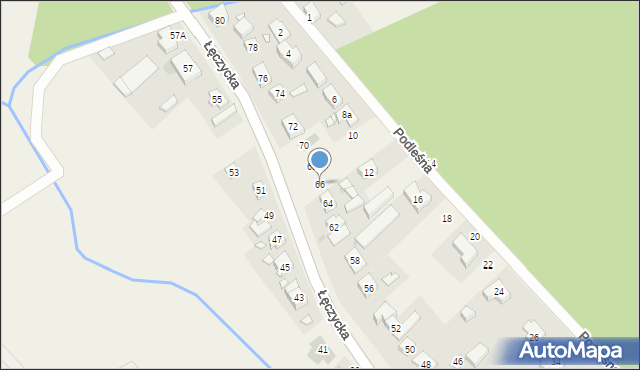 Wiry, Łęczycka, 66, mapa Wiry