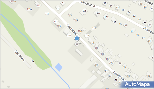 Wiry, Łęczycka, 99, mapa Wiry