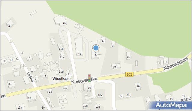 Wisełka, Leśna, 4c, mapa Wisełka