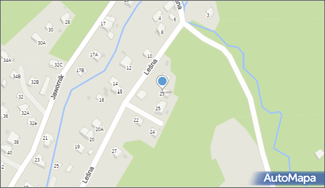 Wisła, Leśna, 23, mapa Wisła