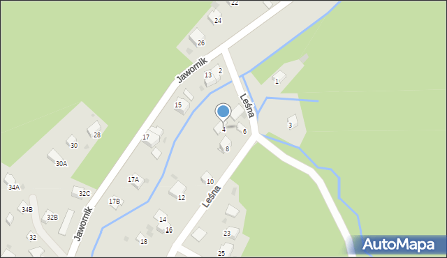 Wisła, Leśna, 4, mapa Wisła