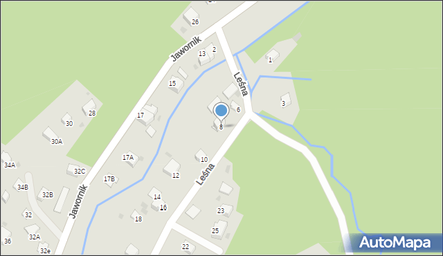 Wisła, Leśna, 8, mapa Wisła