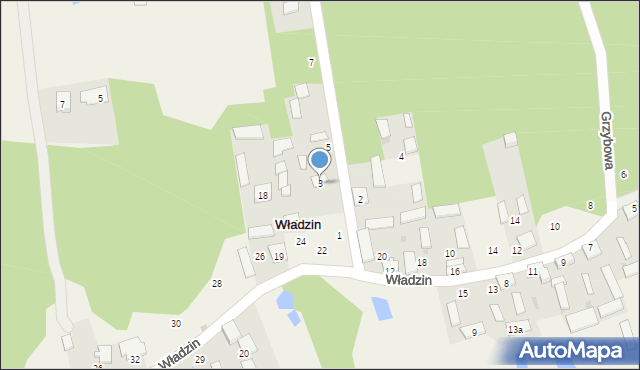 Władzin, Leszczynowa, 3, mapa Władzin