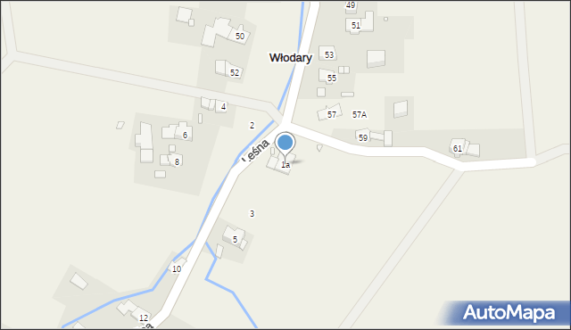 Włodary, Leśna, 1a, mapa Włodary