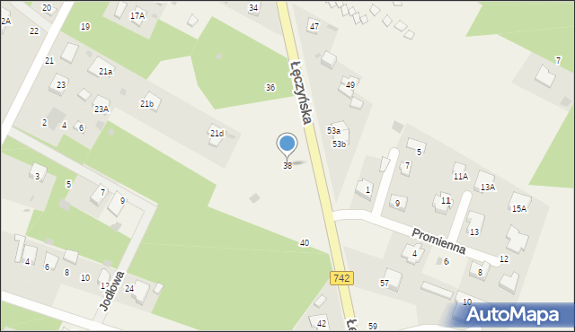 Włodzimierzów, Łęczyńska, 38, mapa Włodzimierzów