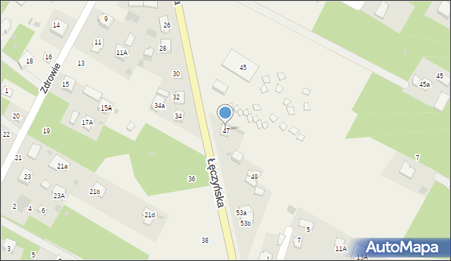 Włodzimierzów, Łęczyńska, 47, mapa Włodzimierzów