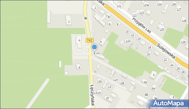 Włodzimierzów, Łęczyńska, 7, mapa Włodzimierzów