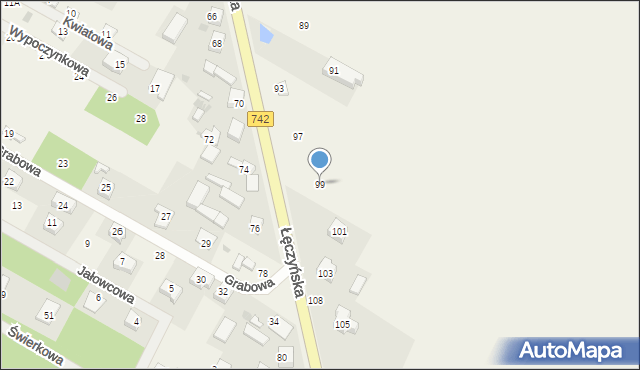 Włodzimierzów, Łęczyńska, 99, mapa Włodzimierzów