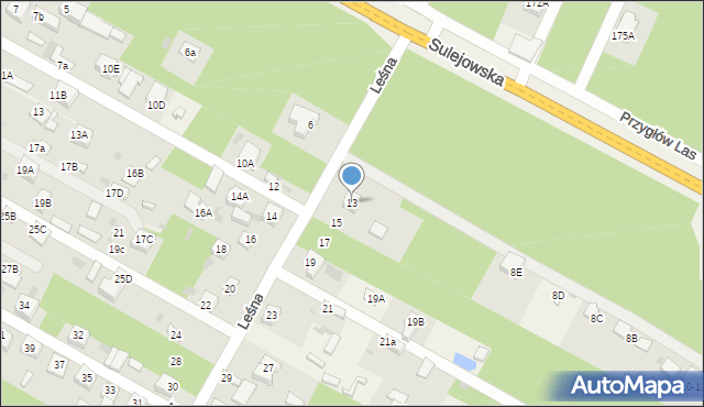 Włodzimierzów, Leśna, 13, mapa Włodzimierzów