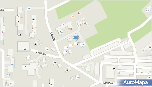 Wodzisław Śląski, Leszka, 11g, mapa Wodzisławia Śląskiego
