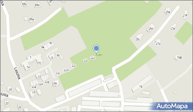 Wodzisław Śląski, Leszka, 11v, mapa Wodzisławia Śląskiego