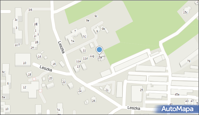 Wodzisław Śląski, Leszka, 13a, mapa Wodzisławia Śląskiego