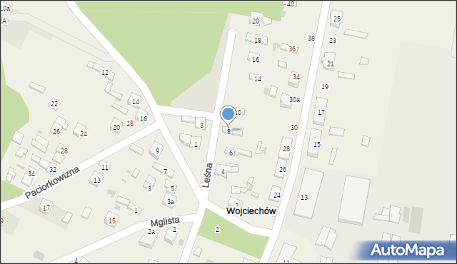 Wojciechów, Leśna, 8, mapa Wojciechów