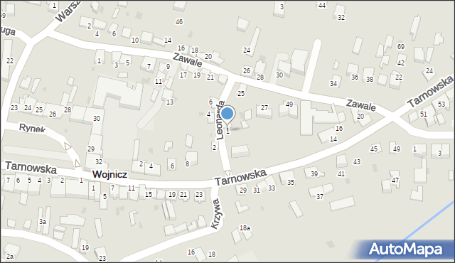 Wojnicz, Leonarda, 1, mapa Wojnicz