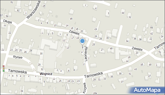 Wojnicz, Leonarda, 6, mapa Wojnicz
