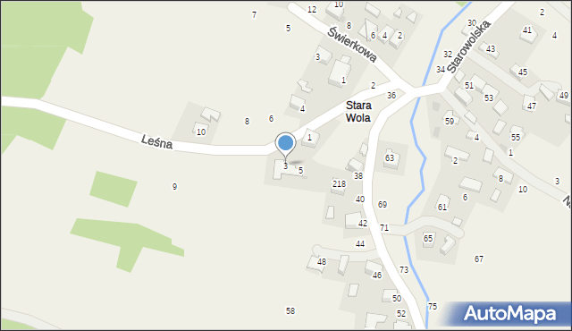 Wola Filipowska, Leśna, 3, mapa Wola Filipowska