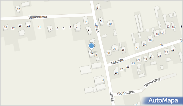 Wola Krzysztoporska, Letnia, 8A, mapa Wola Krzysztoporska