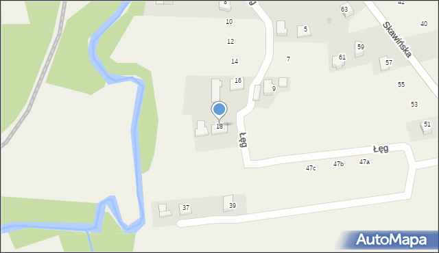 Wola Radziszowska, Łęg, 18, mapa Wola Radziszowska