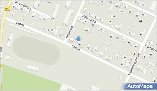 Wolbrom, Leśna, 17, mapa Wolbrom