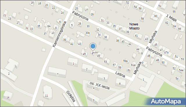 Wolbrom, Leśna, 47, mapa Wolbrom