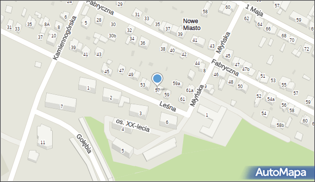 Wolbrom, Leśna, 57, mapa Wolbrom