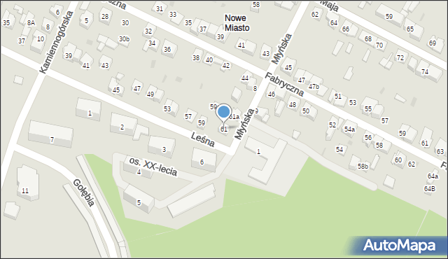 Wolbrom, Leśna, 61, mapa Wolbrom