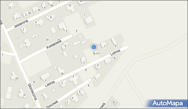 Wołczkowo, Letnia, 5, mapa Wołczkowo