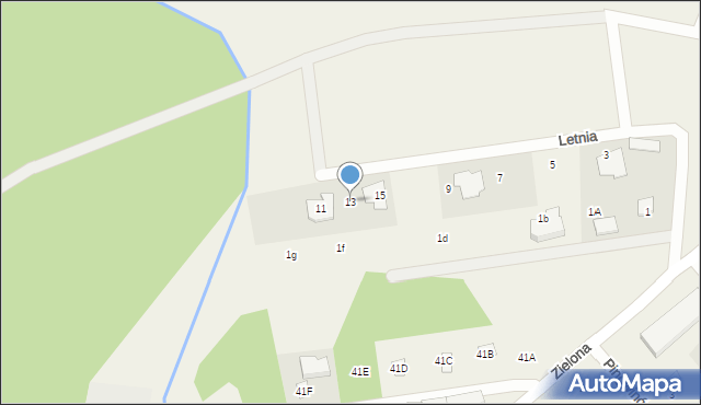 Wolica, Letnia, 13, mapa Wolica