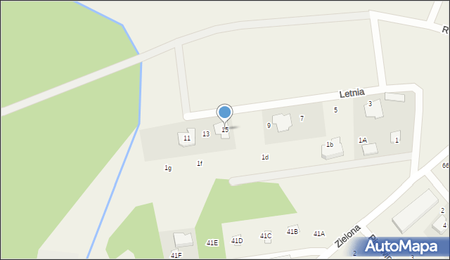 Wolica, Letnia, 15, mapa Wolica