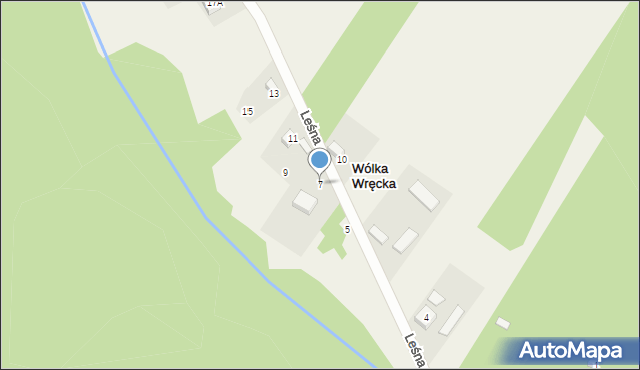 Wólka Wręcka, Leśna, 7, mapa Wólka Wręcka