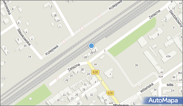 Wołomin, Legionów, 1D, mapa Wołomin