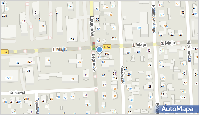 Wołomin, Legionów, 61, mapa Wołomin