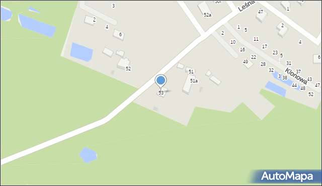 Wołów, Leśna, 53, mapa Wołów