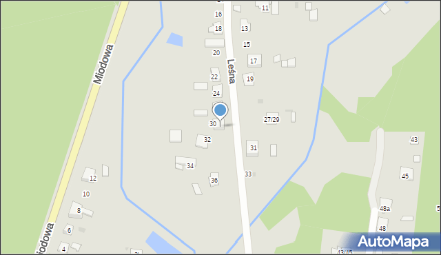 Woźniki, Leśna, 32a, mapa Woźniki