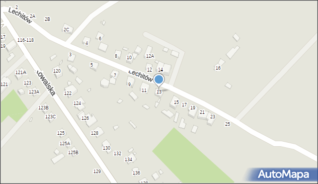 Wrocław, Lechitów, 13, mapa Wrocławia