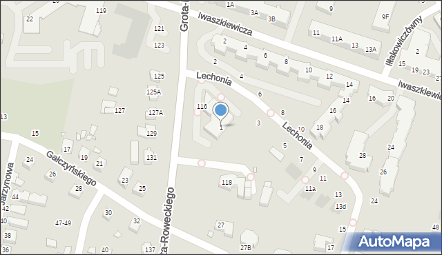 Wrocław, Lechonia Jana, 1, mapa Wrocławia