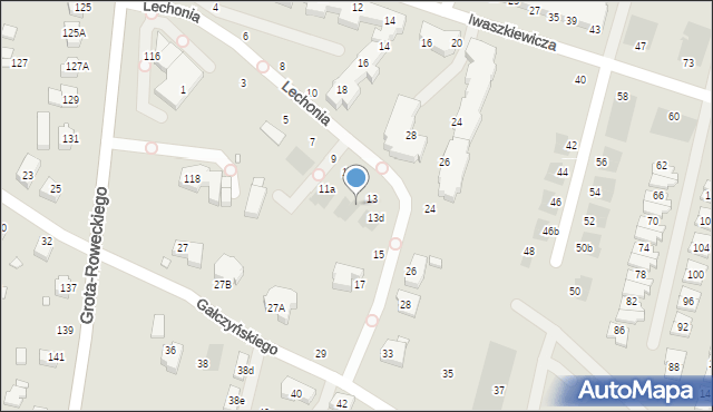 Wrocław, Lechonia Jana, 13a, mapa Wrocławia