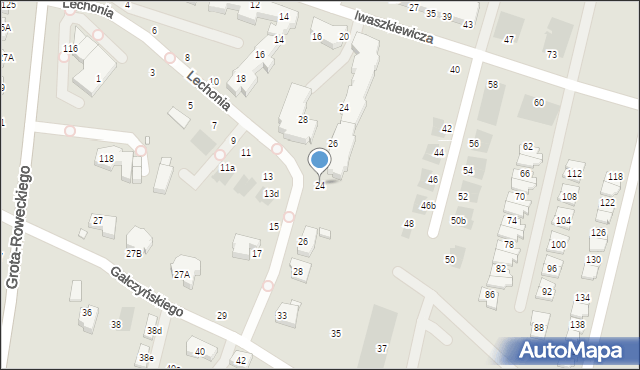 Wrocław, Lechonia Jana, 24, mapa Wrocławia