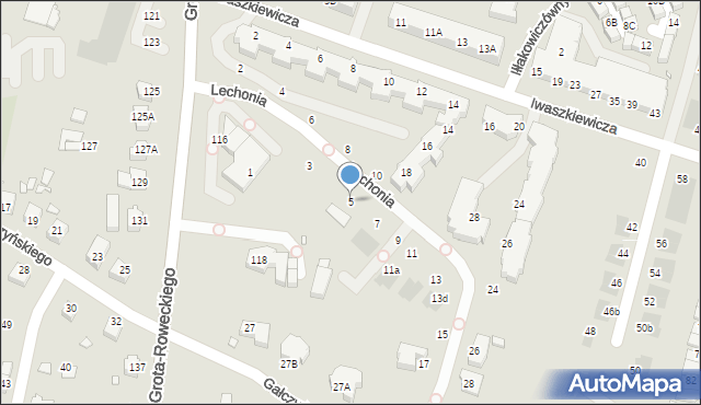 Wrocław, Lechonia Jana, 5, mapa Wrocławia