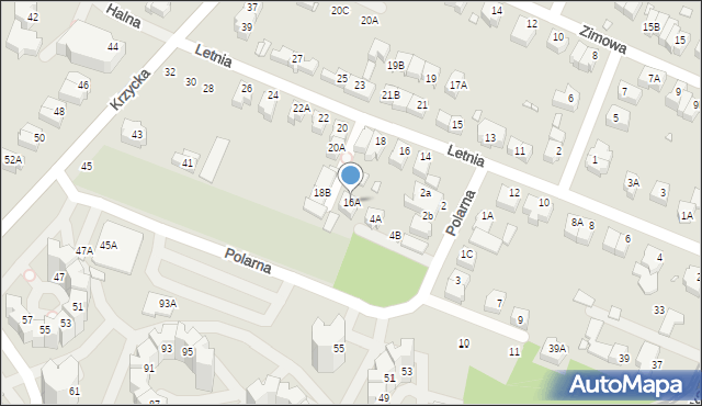 Wrocław, Letnia, 16A, mapa Wrocławia