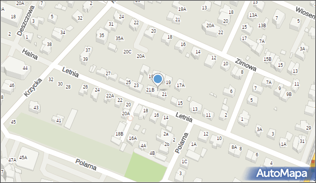 Wrocław, Letnia, 21A, mapa Wrocławia